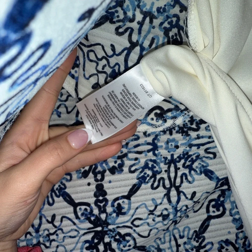 Taylor Navy and White Patterned Maxi Dress - Picture 8 of 8